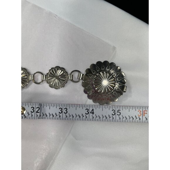 Vintage Womens Silver Concho Belt Western Style SKU 7512 - Picture 6 of 8